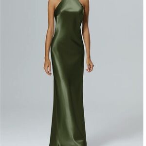 Elegant Green Satin Gown